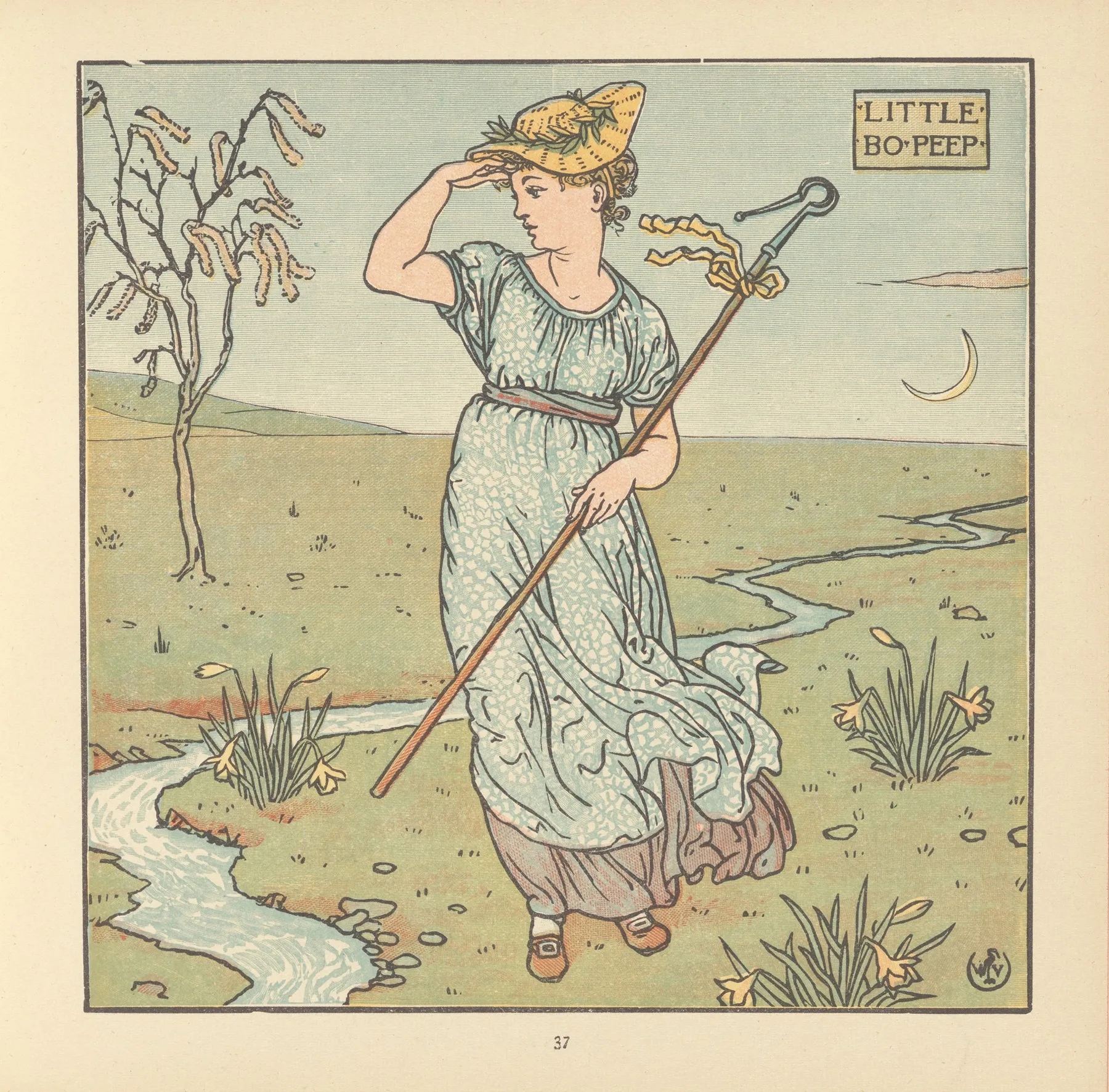 Little Bo Peep 7 Wall Art by Walter Crane - High-Resolution Digital Print