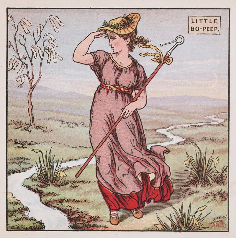 Little Bo Peep Wall Art by Walter Crane - High-Resolution Digital Print