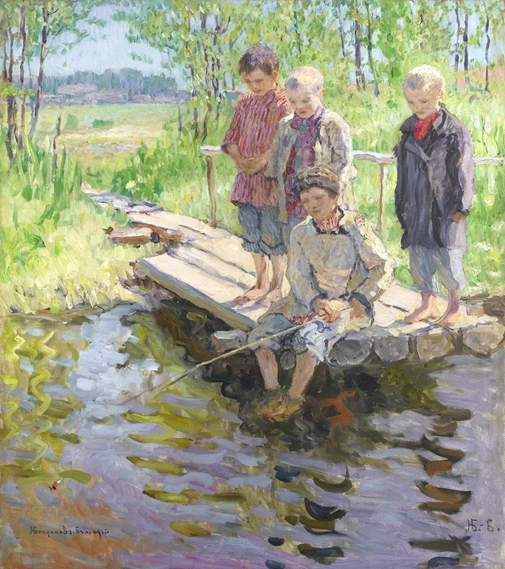 Little Boys Eager For A Catch