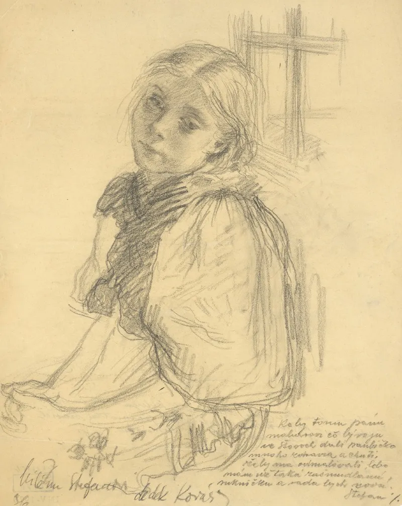 Little Girl In A Blouse With Large Sleeves Wall Art by Vladimír Kovář - High-Resolution Digital Print
