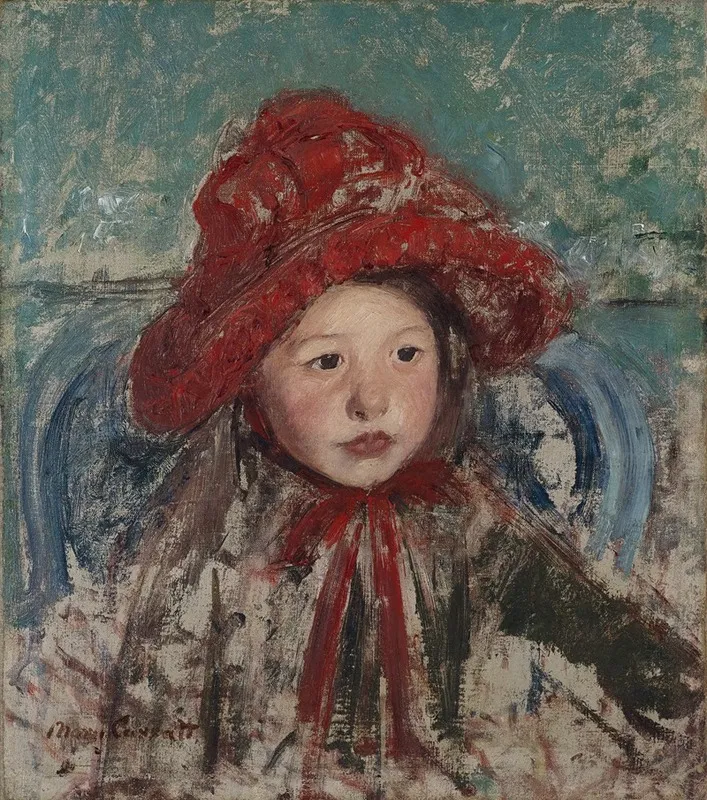 Little Girl In A Large Red Hat