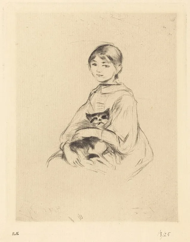 Little Girl With Cat