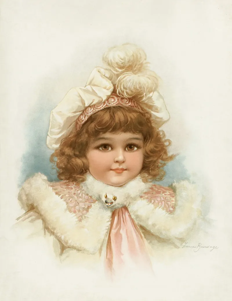 Little Girl With Fur Collar Wall Art by Frances Brundage - High-Resolution Digital Print