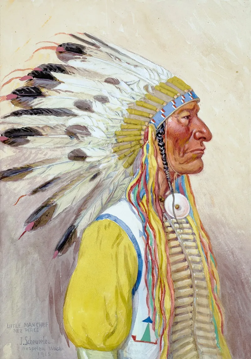 Little Man Chief Nez Perce Wall Art by Joseph Scheuerle - High-Resolution Digital Print