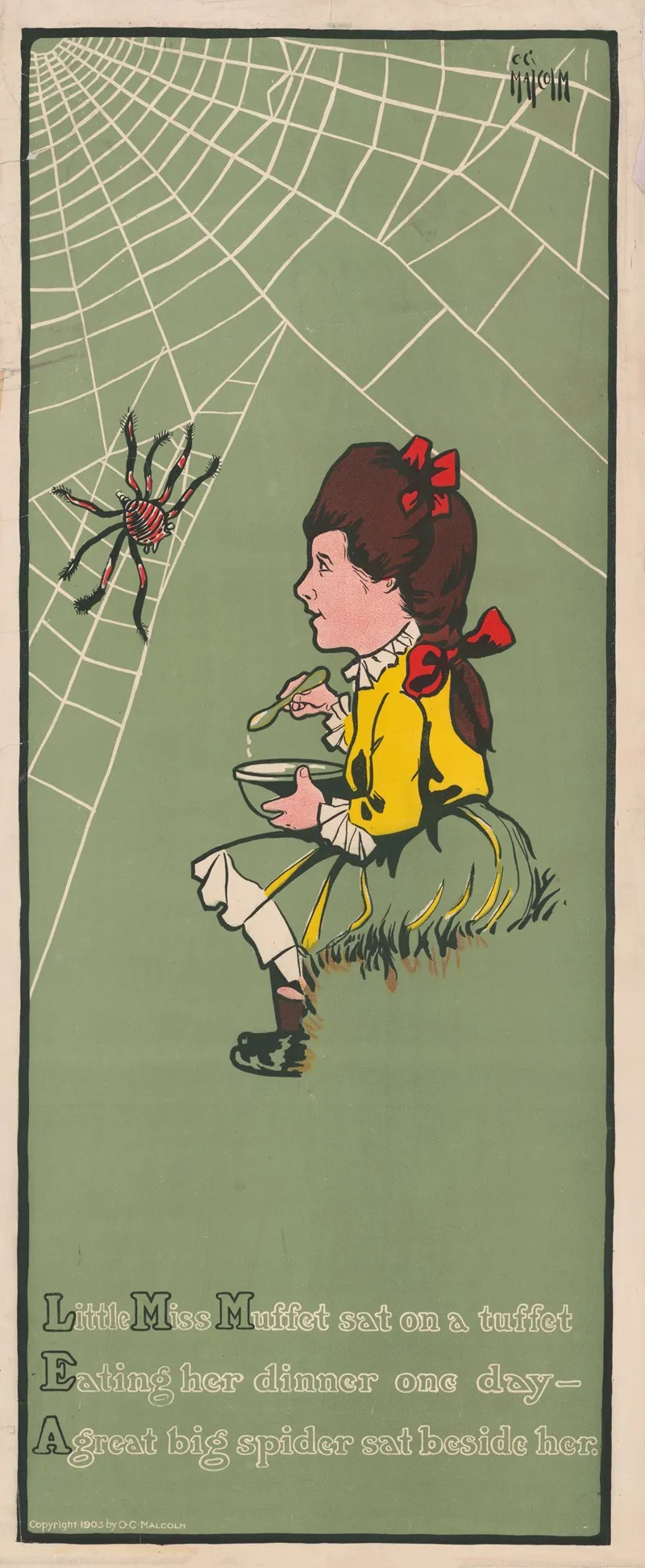 Little Miss Muffett Wall Art by O.C. Malcolm - High-Resolution Digital Print