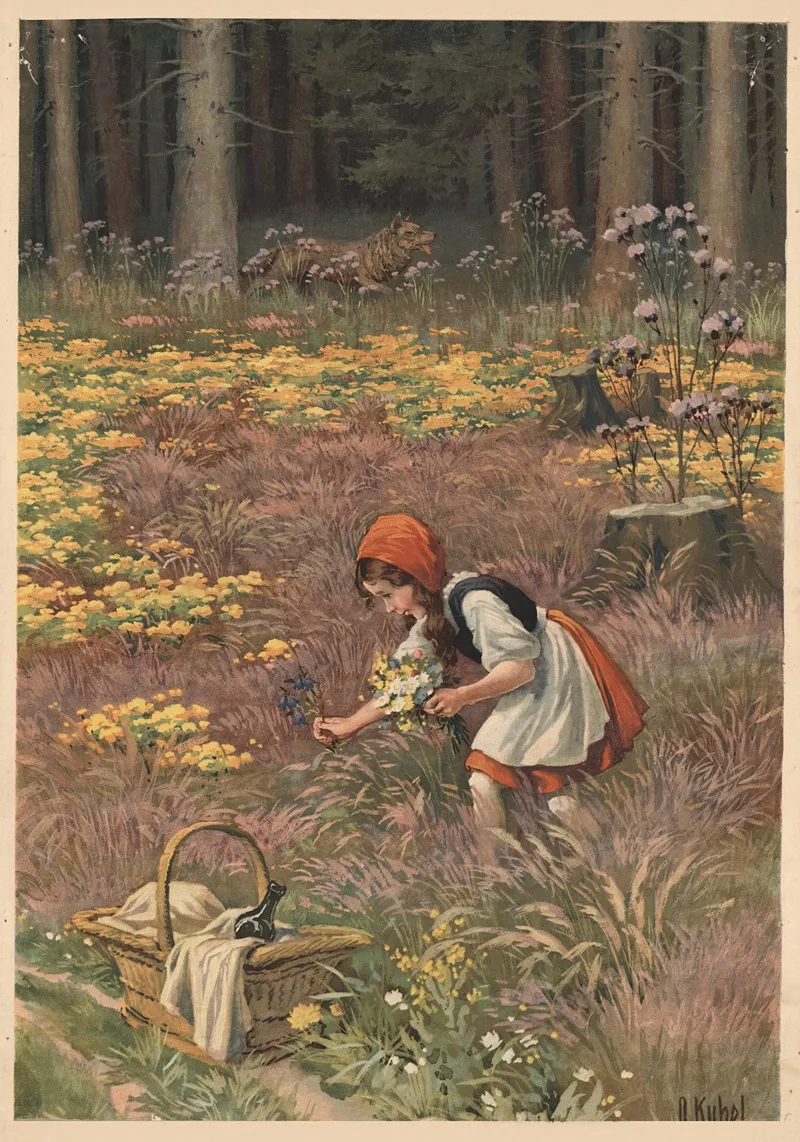 Little Red Riding Hood No 2 Wall Art by Otto Kubel - High-Resolution Digital Print