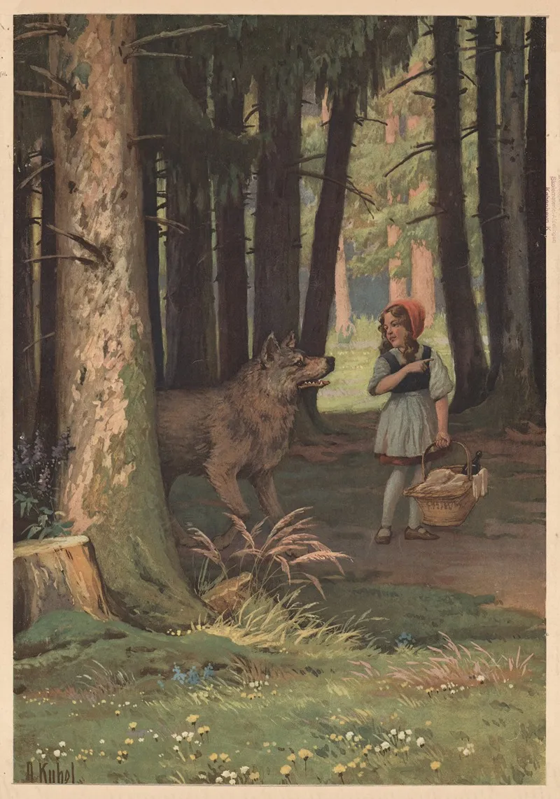 Little Red Riding Hood No 3 Wall Art by Otto Kubel - High-Resolution Digital Print