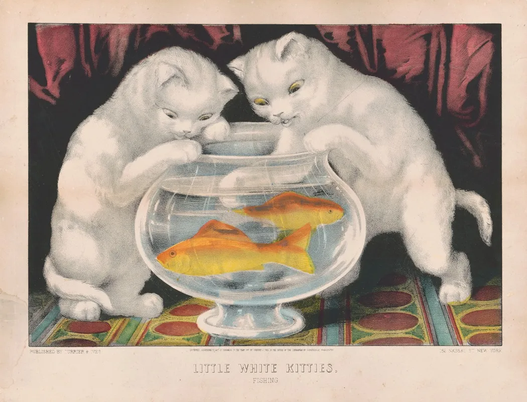Little White Kitties Fishing