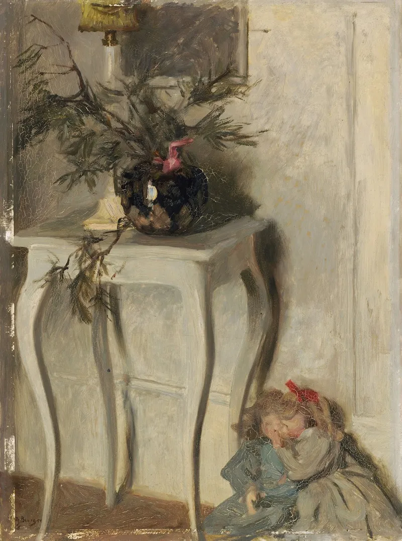 Little White Table Wall Art by Fritz Burger - High-Resolution Digital Print