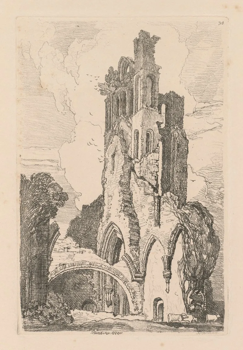 Llanathony Abbey Monmouthshire Wall Art by John Sell Cotman - High-Resolution Digital Print
