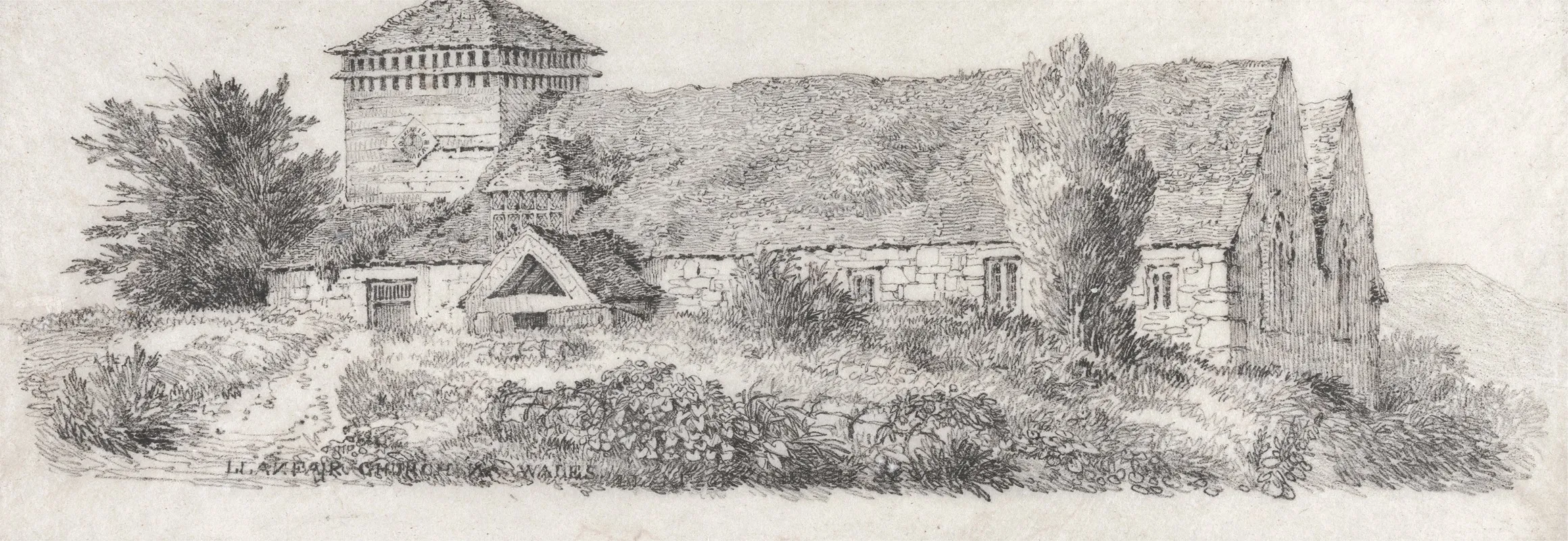 Llanfair Church North Wales For A Treatise On Landscape Painting And Effect In Water Colours Wall Art by David Cox - High-Resolution Digital Print