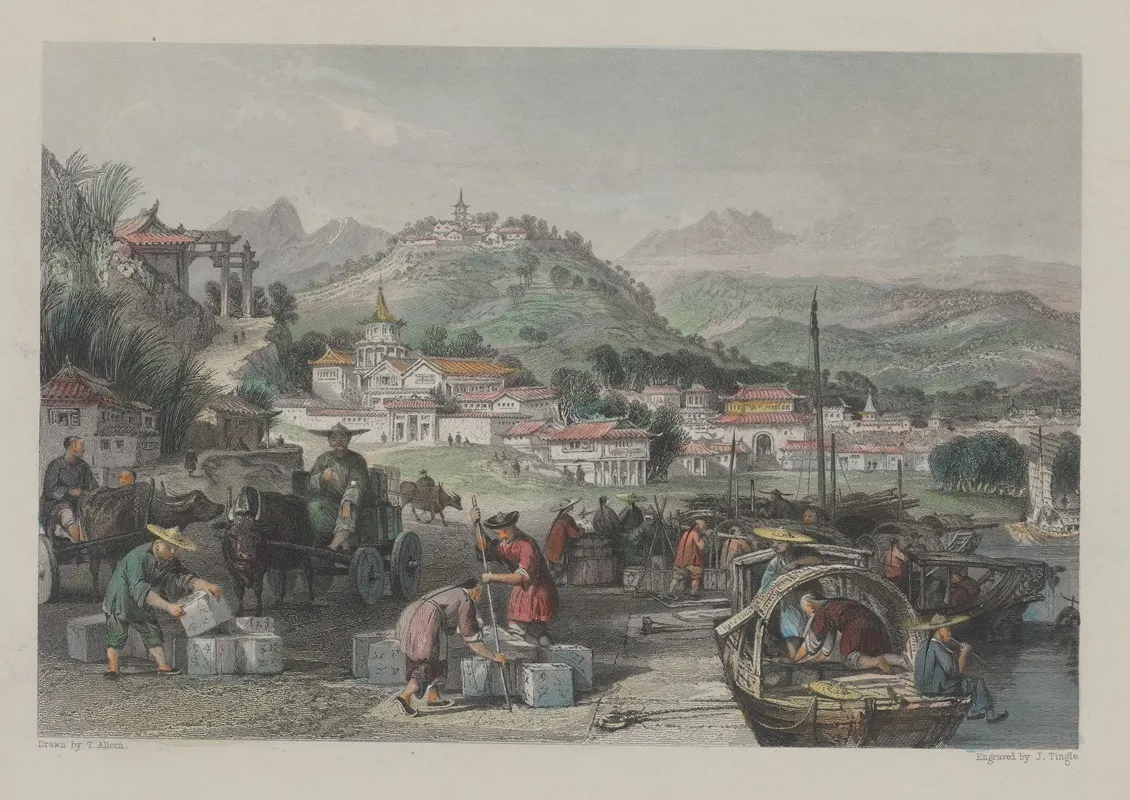 Loading Tea Junks At Tseen Tang Wall Art by James Tingle - High-Resolution Digital Print