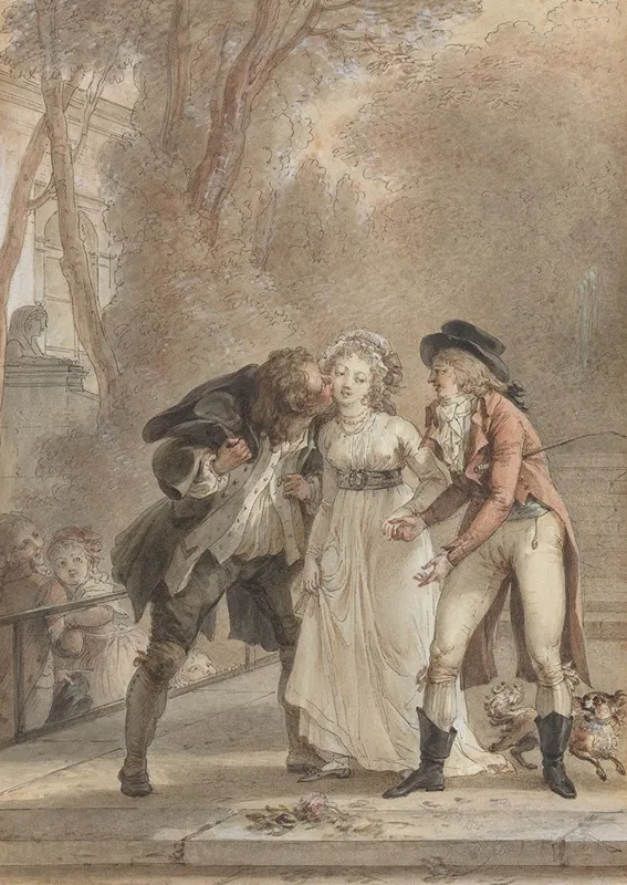 Loaned Kiss Wall Art by Jacques Louis François Touzé - High-Resolution Digital Print