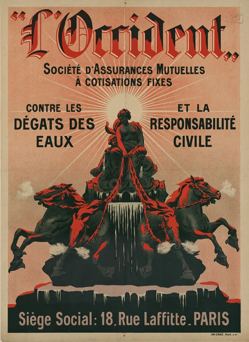 Loccident Societe Dassurances Mutuelles A Cotisations Fixes Wall Art by Imp. Chaix - High-Resolution Digital Print