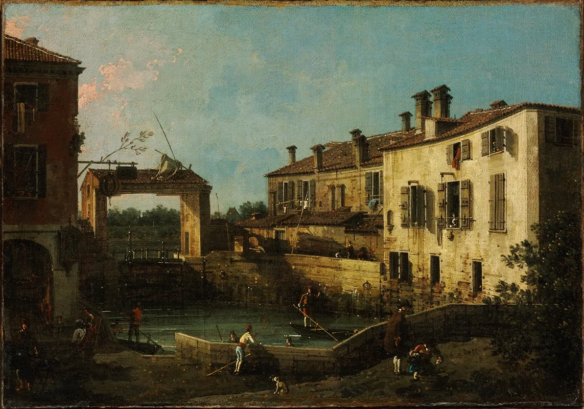 Lock Near Dolo Wall Art by Canaletto - High-Resolution Digital Print