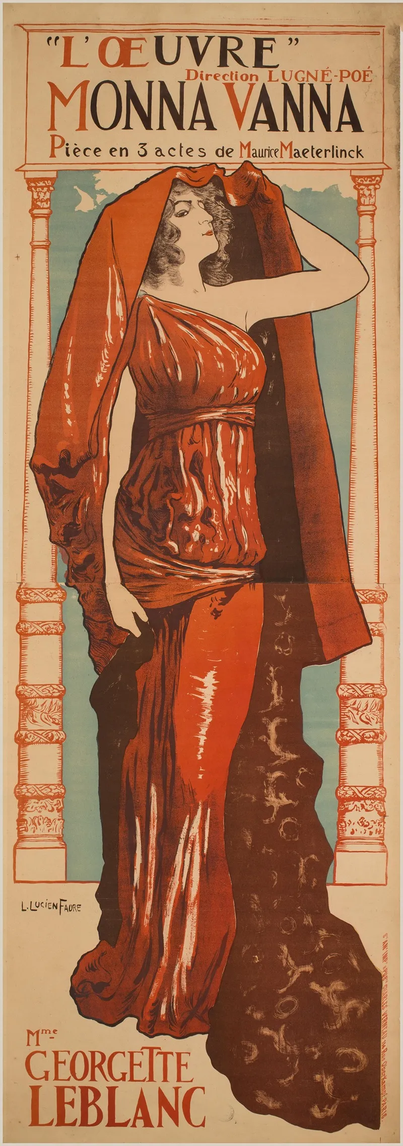 Loeuvre Direction Lugne Poe Monna Vanna Wall Art by Louis Lucien Faure-Dujarric - High-Resolution Digital Print