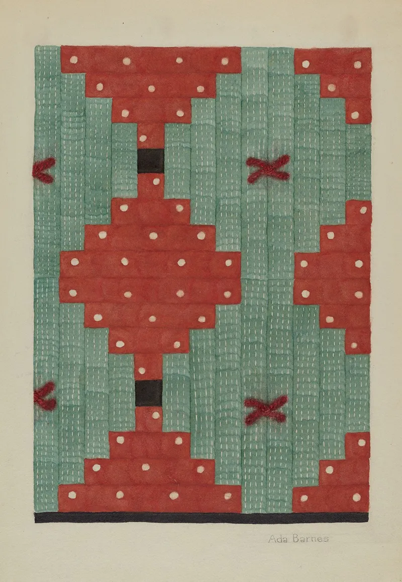 Log Cabin Quilt Wall Art by Ada Barnes - High-Resolution Digital Print