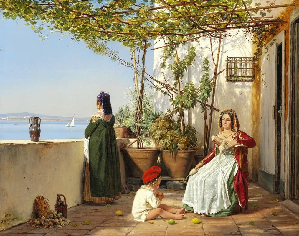 Loggia Fra Procida Med Figurer