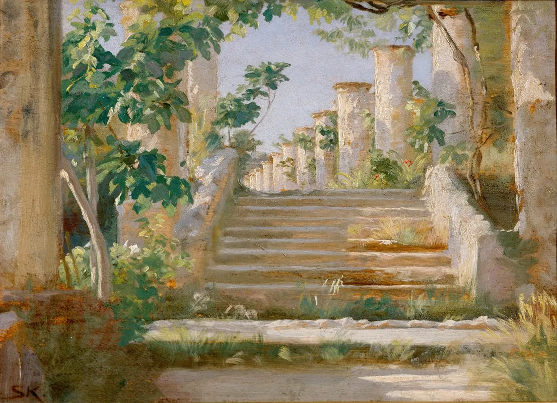 Loggia In Ravello Wall Art by Peder Severin Krøyer - Canvas Print
