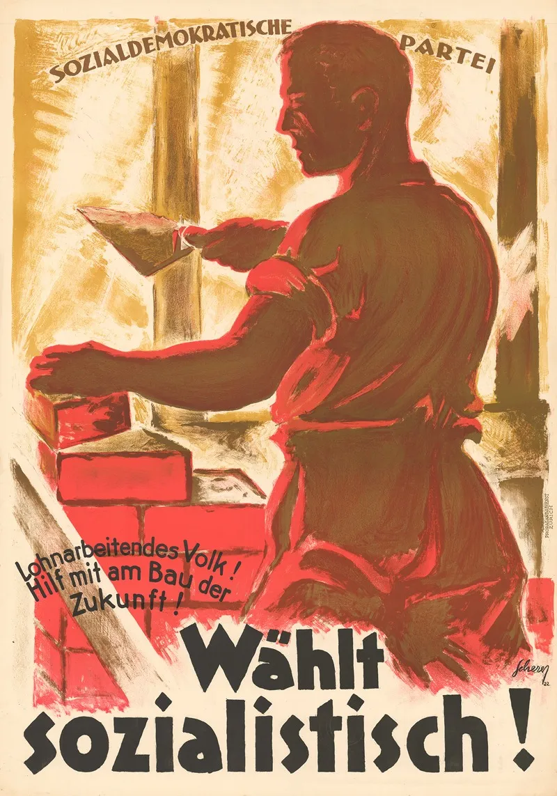 Lohnarbeitendes Volk Hilf Mit Am Bau Der Zukunft Wahlt Sozialistisch Wall Art by Carl Scherer - High-Resolution Digital Print