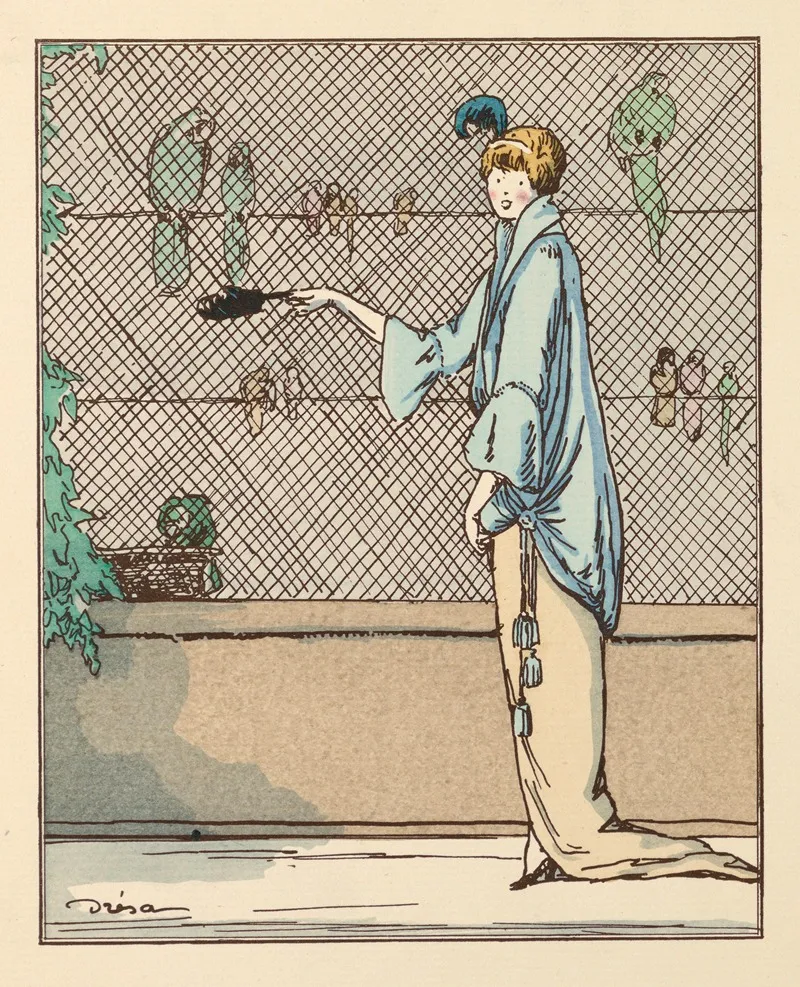 Loiseau Bleu The Blue Bird Wall Art by Jacques Drésa - High-Resolution Digital Print