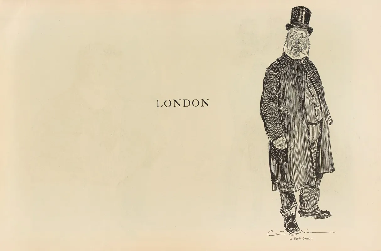 London A Park Orator Wall Art by Charles Dana Gibson - High-Resolution Digital Print