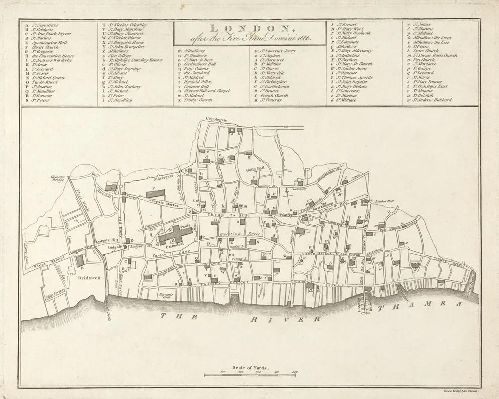 London After The Fire Anno Domini 1666 Plan