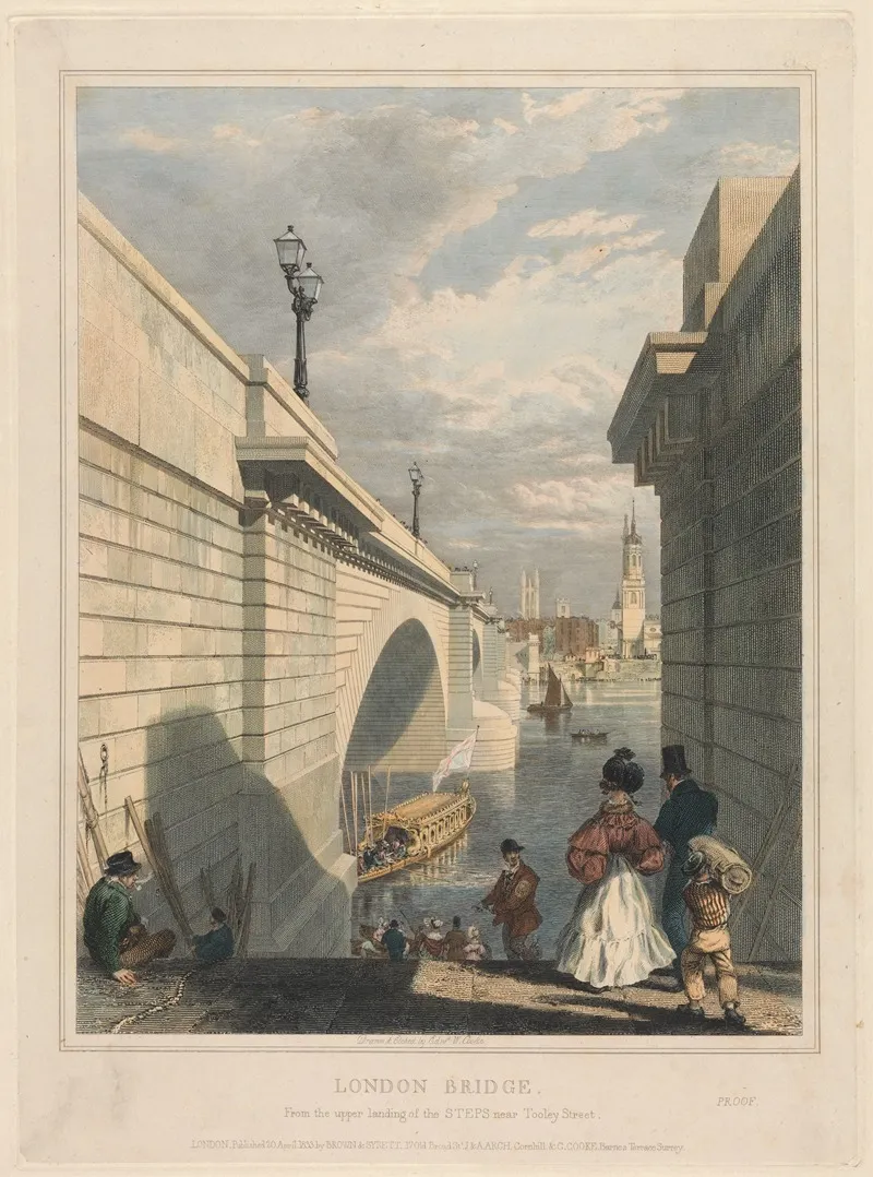 London Bridge From The Upper Landing Of The Steps Near Tooley Street