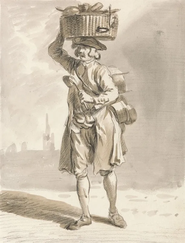London Cries A Man With A Basket Man Selling Pots And Pans