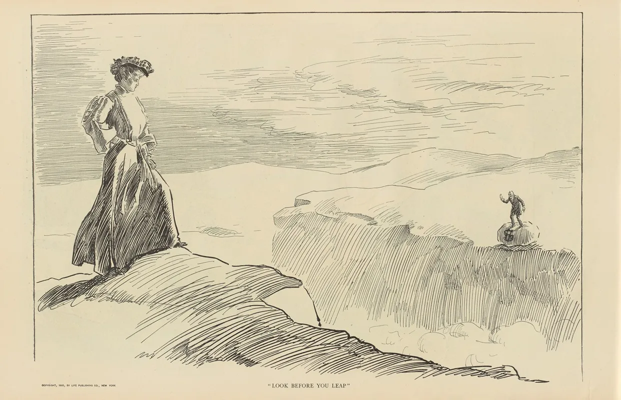 Look Before You Leap Wall Art by Charles Dana Gibson - High-Resolution Digital Print