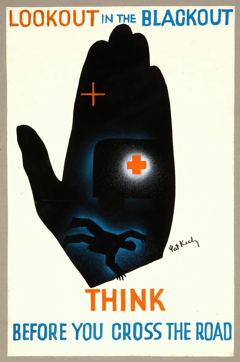 Lookout In The Blackout Think Before You Cross The Road 2 Wall Art by Pat Keely - High-Resolution Digital Print