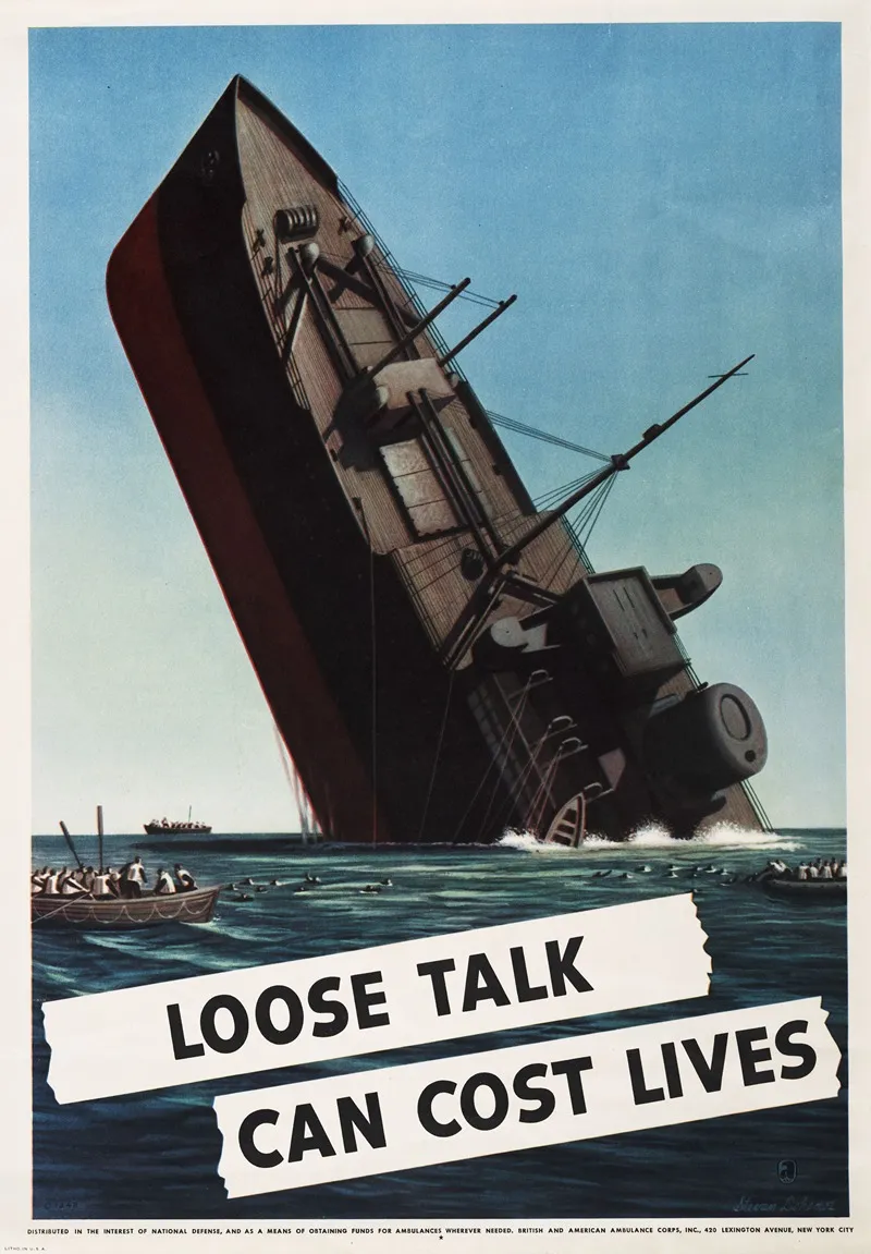 Loose Talk Can Cost Lives Wall Art by Stevan Dohanos - High-Resolution Digital Print