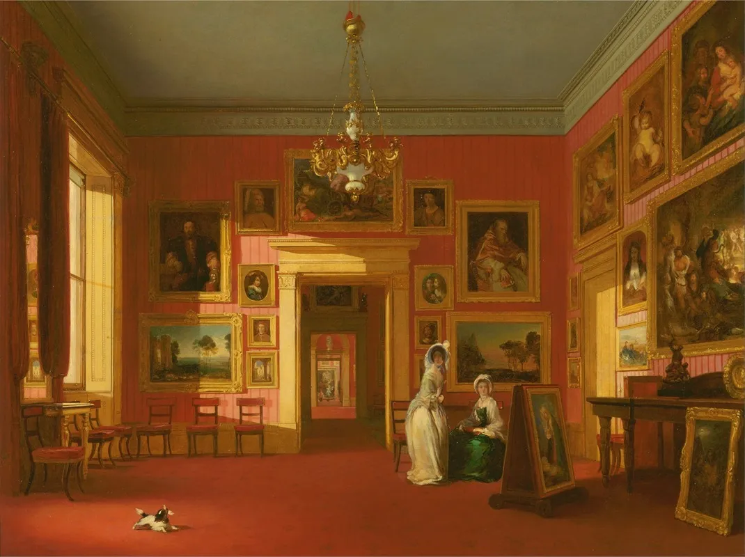 Lord Northwicks Picture Gallery At Thirlestaine House Wall Art by Robert Huskisson - High-Resolution Digital Print