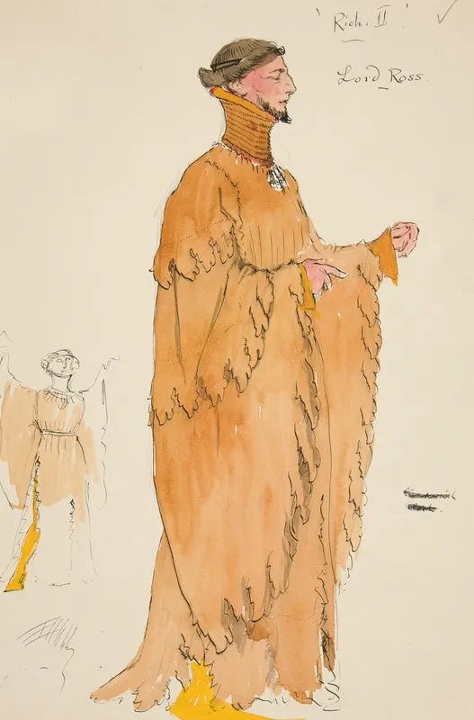 Lord Ross Costume Sketch For Henry Irvings Planned Production Of King Richard Ii
