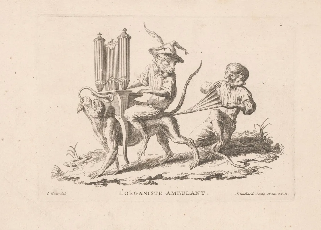 Lorganiste Ambulant Wall Art by Jean Baptiste Guélard - High-Resolution Digital Print