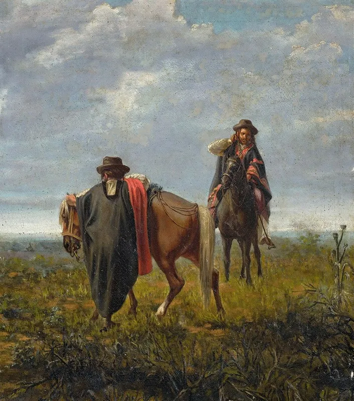 Los Dos Ponchos Wall Art by Juan Manuel Blanes - High-Resolution Digital Print
