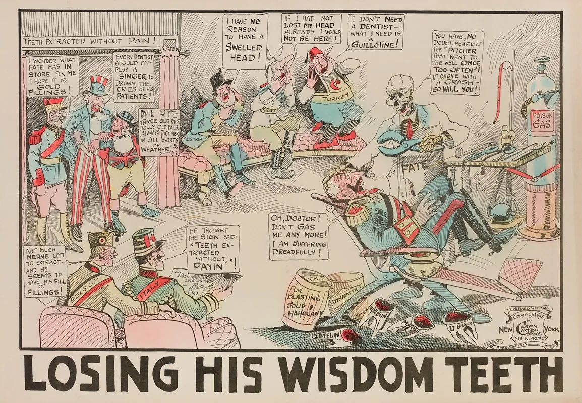 Losing His Wisdom Teeth Wall Art by Carey Cartoon Service - High-Resolution Digital Print