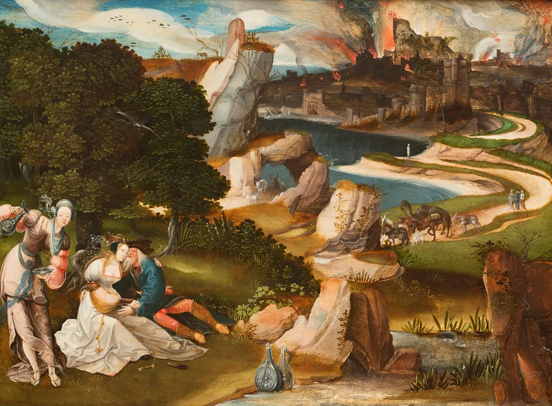 Lot And His Daughters 17 Wall Art by Jan de Cock - High-Resolution Digital Print