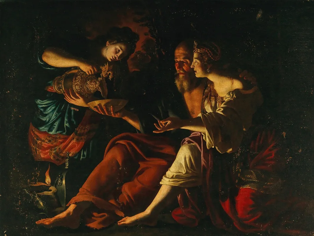 Lot And His Daughters 26 Wall Art by Giovanni Francesco Guerrieri - High-Resolution Digital Print