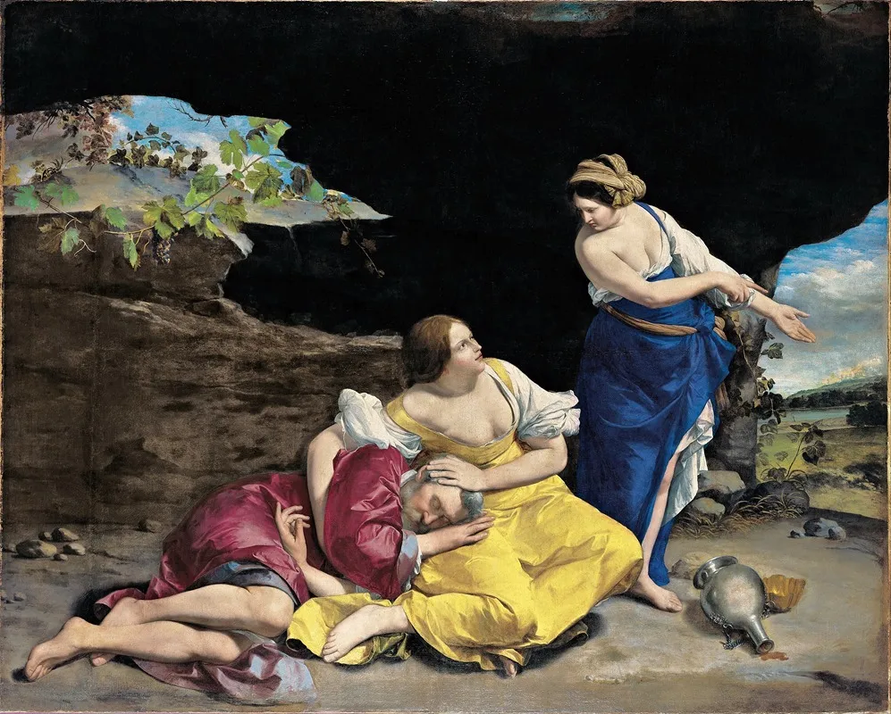 Lot And His Daughters 6 Wall Art by Orazio Gentileschi - High-Resolution Digital Print
