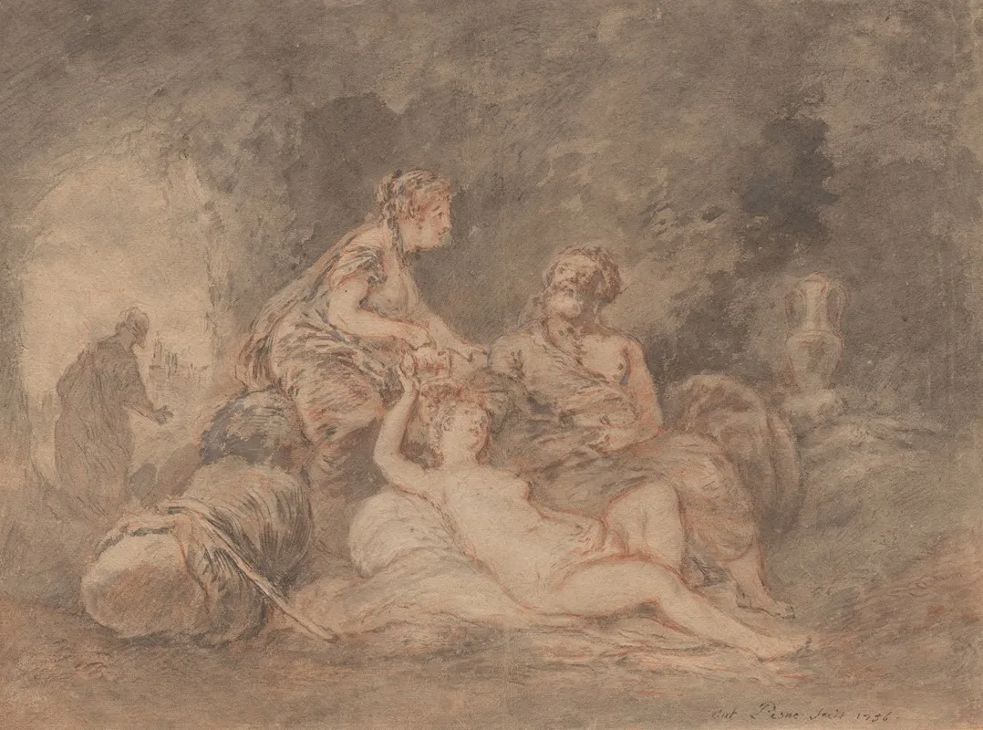 Lot And His Daughters 9 Wall Art by Antoine Pesne - High-Resolution Digital Print