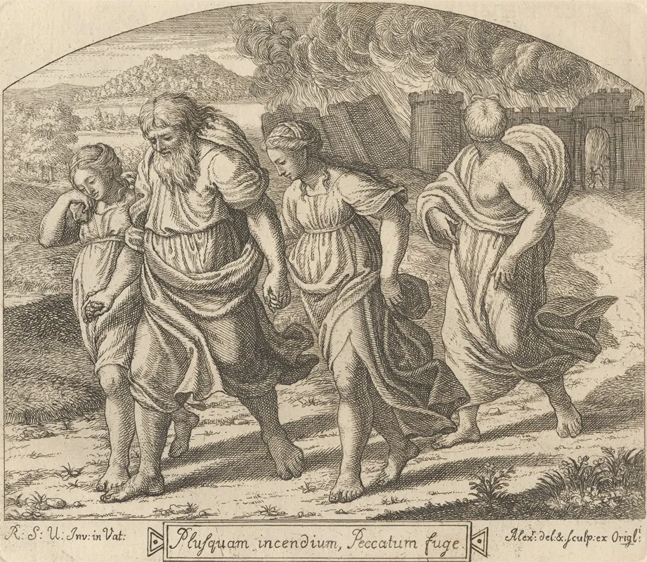 Lot And His Family After Raphael Wall Art by John Alexander - High-Resolution Digital Print