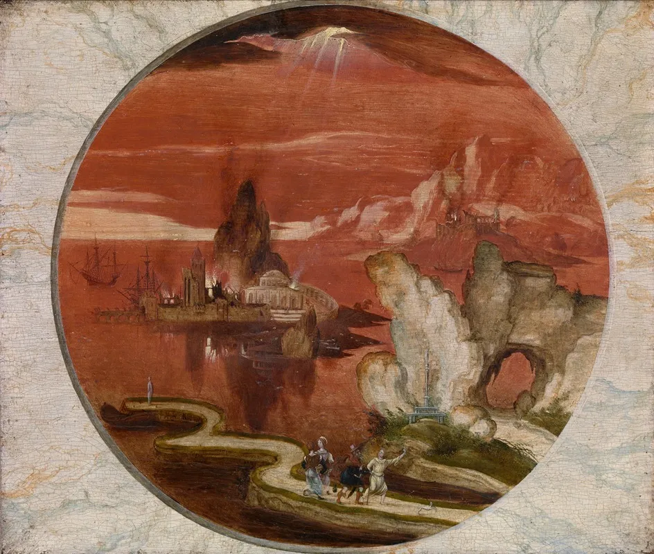 Lot And His Family Flee Sodom And Gomorrah