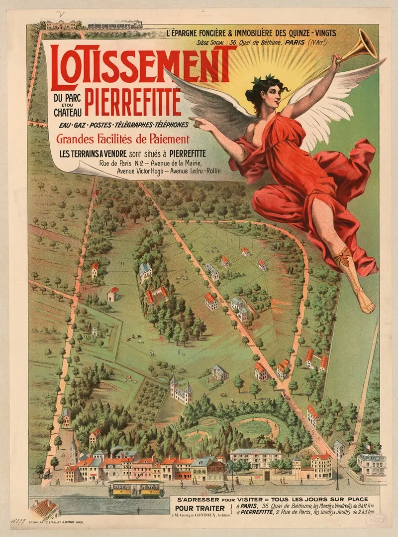 Lotissement Du Parc Et Du Chateau Pierrefitte Wall Art by Etablissements Minot - High-Resolution Digital Print