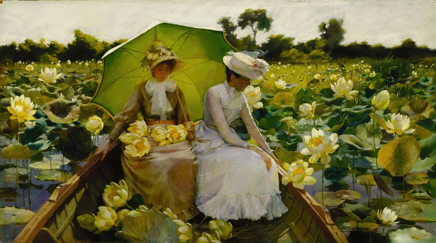 Lotus Lilies Wall Art by Charles Courtney Curran - High-Resolution Digital Print
