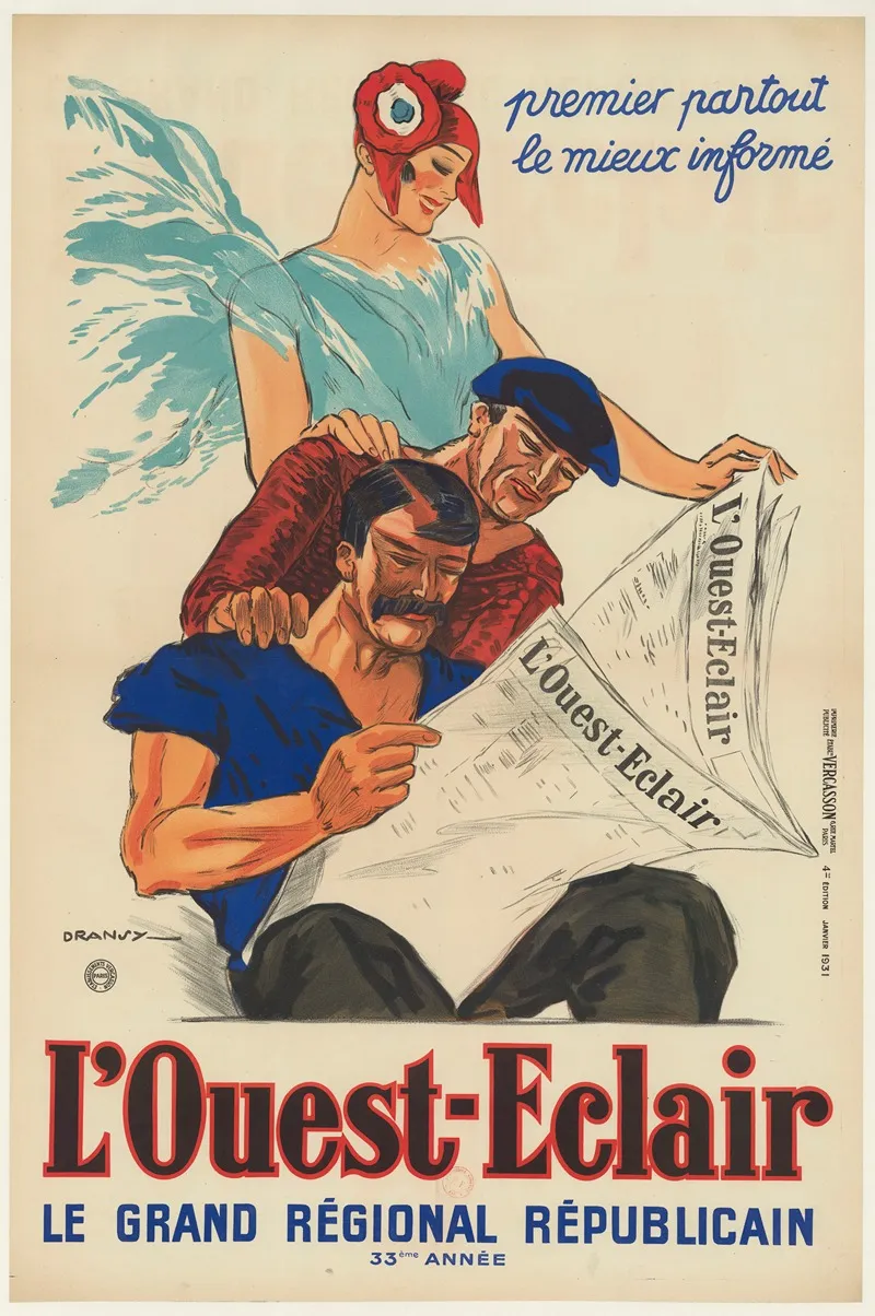 Louest Eclair Le Grand Regional Republicain Wall Art by Dransy - High-Resolution Digital Print