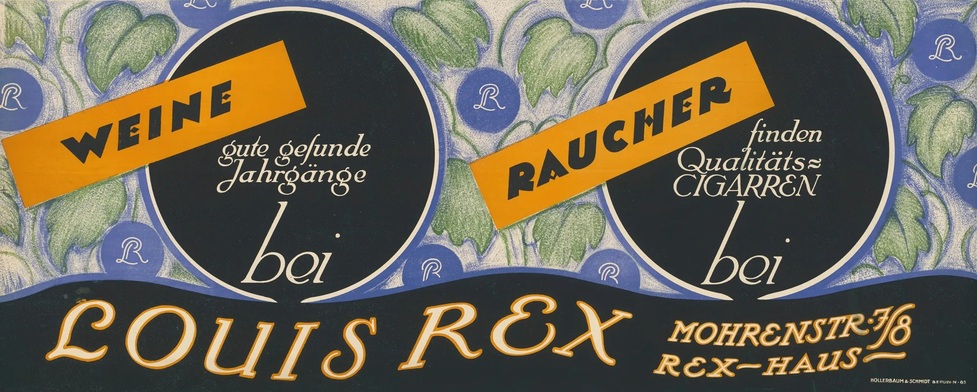 Louis Rex Weine Und Zigaretten Wall Art by Hollerbaum &amp; Schmidt - High-Resolution Digital Print