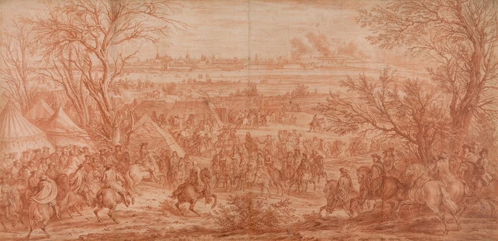Louis Xiv At The Siege Of Cambrai Seen From The South West March 20 April 19 1677 Wall Art by Manner Of Adam Frans Van Der Meulen - High-Resolution Digital Print
