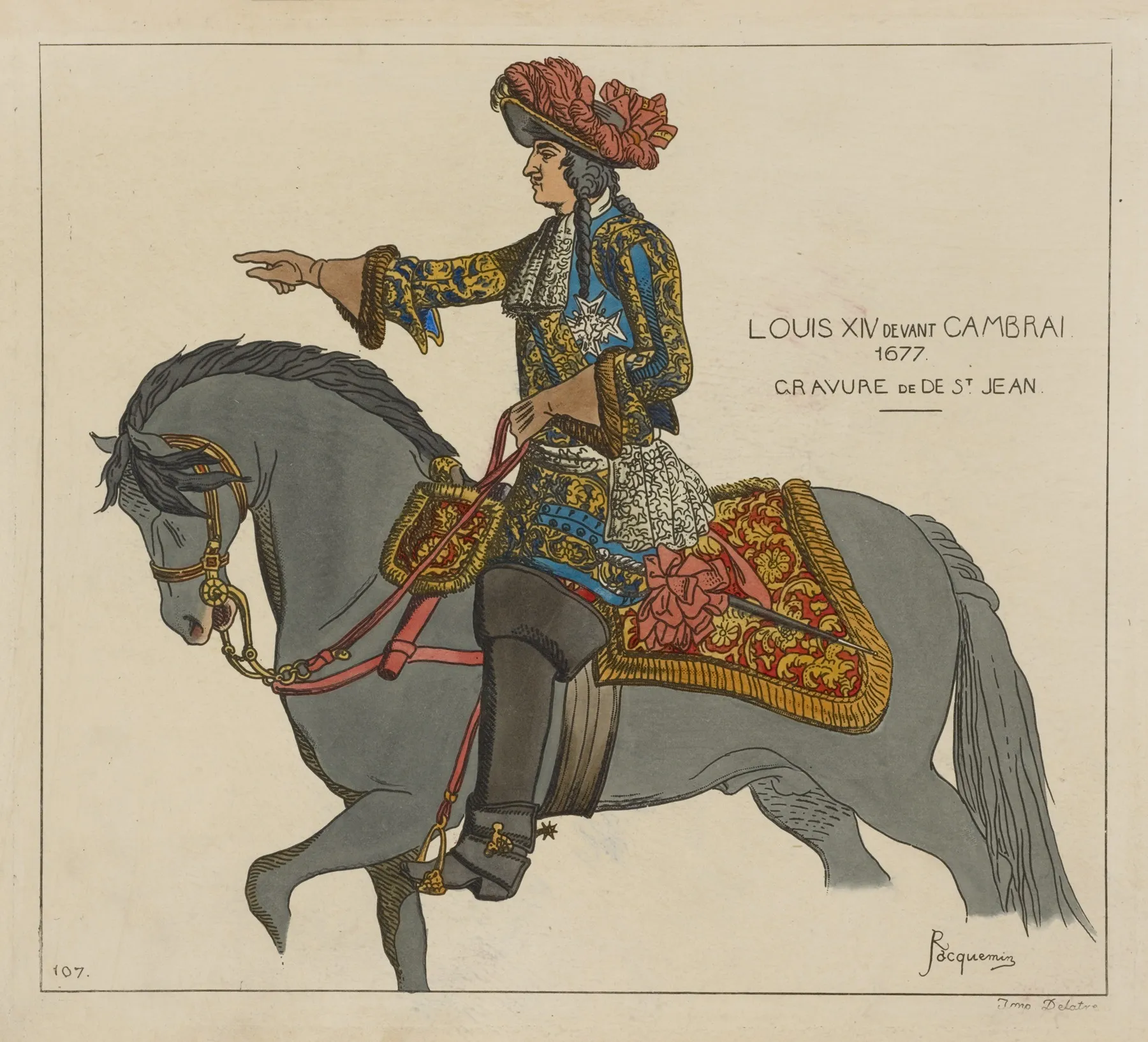 Louis Xiv Devant Cambrai 1677 Gravure De De St Jean