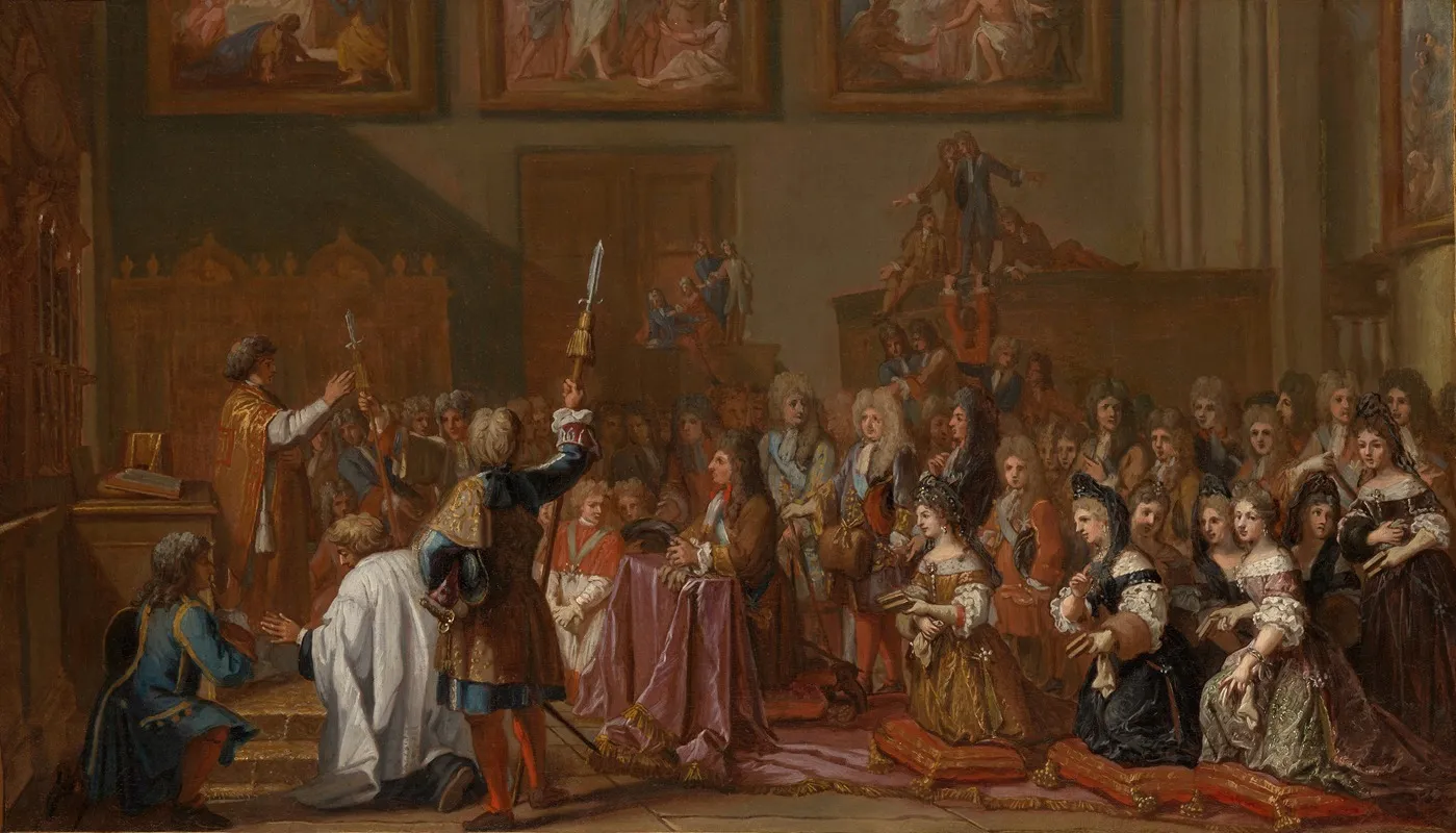 Louis Xiv In Notre Dame De Paris On January 30 1687 At A Thanksgiving Service After His Recovery From A Grave Illness Wall Art by Guy Louis Vernansal the Elder - High-Resolution Digital Print